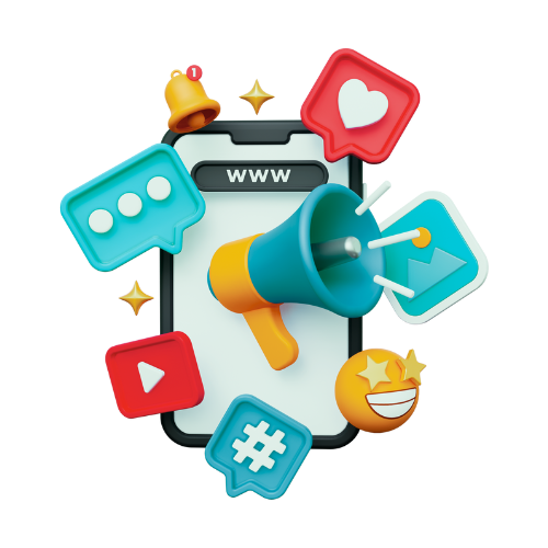 Social media management graphic.